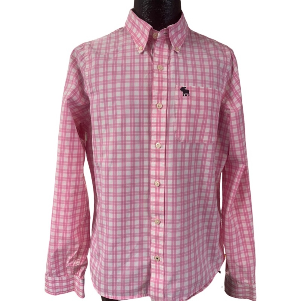 ABERCROMBIE & FITCH MUSCLE PINK PLAID MEN'S SHIRT X-LARGE